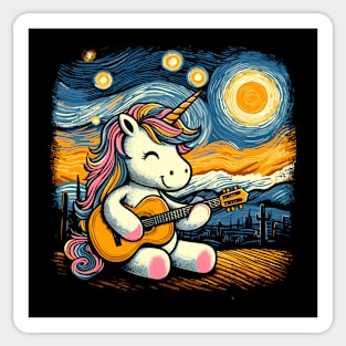 unicorn playing guitar Sticker